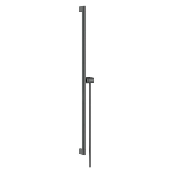 Hansgrohe Unica Brausestange E Puro 90cm, Easy Slide Handbrausehalter, Isiflex Brauseschlauch 160cm, Brushed Black Chrome