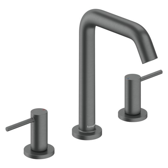 Hansgrohe Tecturis S 3-Loch Waschtischarmatur 150mm, 4l/min, EcoSmartPlus, Push-Open Ablaufgarnitur, Brushed Black Chrome
