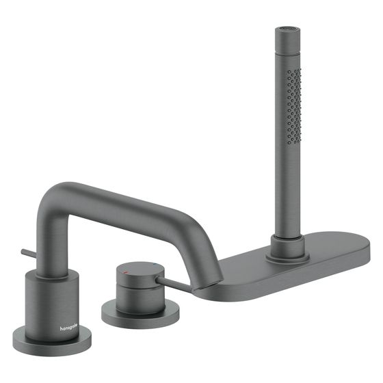 Hansgrohe Tecturis S 3-Loch Einhebel-Wannenrandmischer, 20l/min, sBox, Brushed Black Chrome
