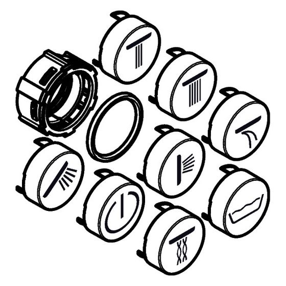 hansgrohe Druckknopf Symbole-Set für Unterputz Fertigsets, Edelmatt