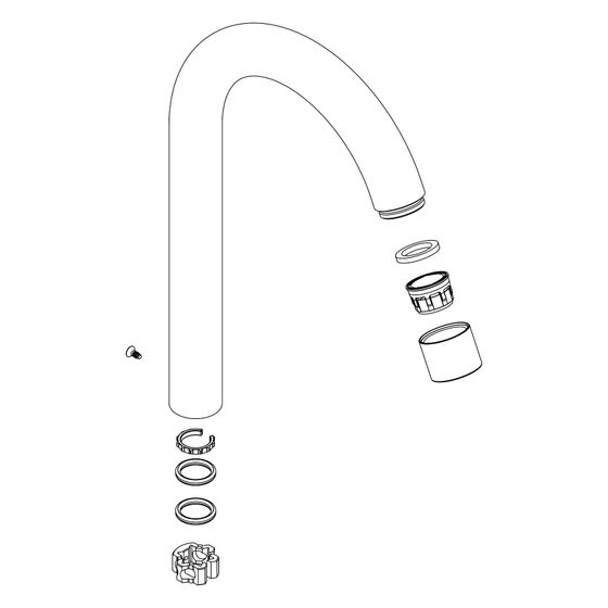 Hansgrohe Auslauf komplett für Logis Classic Küchenmischer, Chrom, 92223000