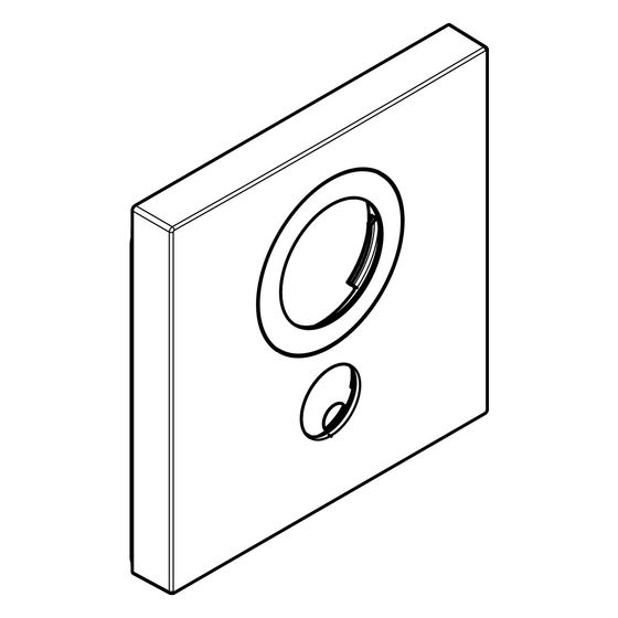 Hansgrohe Rosette für vertauschte Anschlüsse, Schwarz/Chrom, 155x155mm, Glas, Thermostat Unterputz, 1 Verbraucher, 92842400