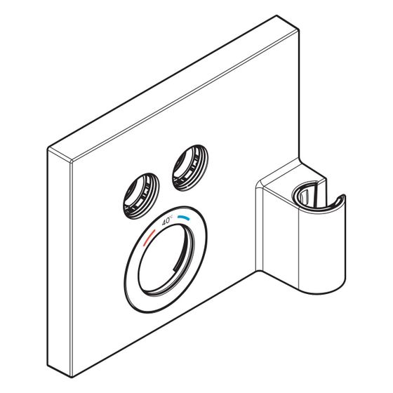 Hansgrohe Rosette für Thermostatfertigset, Handbrausenhalter, iBox FixFit, Chrom, 92299000