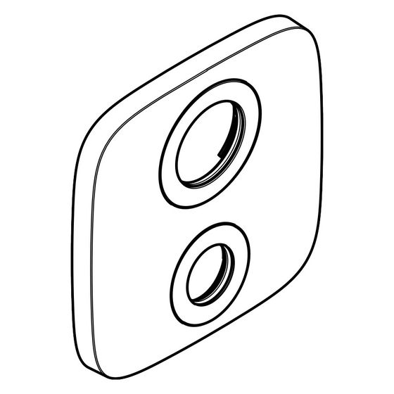 Hansgrohe Rosette 155x155mm Thermostat Absperr-/Umstellventil für vertauschte Anschlüsse, Chrom, 92564000
