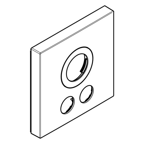 Hansgrohe Rosette für vertauschte Anschlüsse 155x155mm, TH UP ShowerSelect, 2 Verbraucher, Weiß/Chrom, 92392000