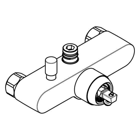 Hansgrohe Funktionsblock ohne Griff Showerpipe Duschsystem Einhandmischer, Chrom, 93674000