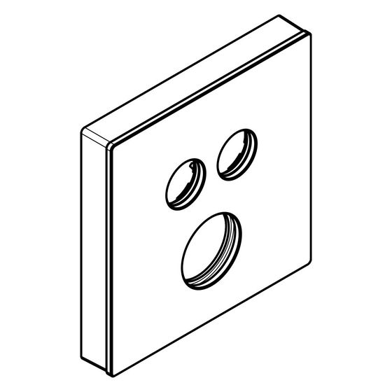 Hansgrohe Rosette 155x155mm Shower Select Glas Thermostat Unterputz 2 Verbraucher, Weiß/Chrom, 92623400