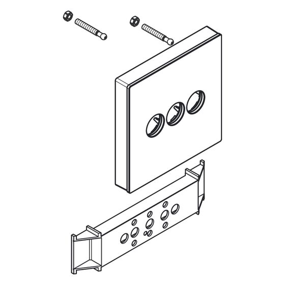 Hansgrohe Rosette 155x155mm Shower Select Glas Thermostat Unterputz 3 Verbraucher, Weiß/Chrom, 92624400