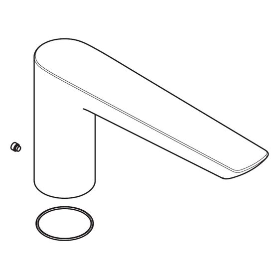 Hansgrohe Auslauf komplett für Talis 3, 4-Loch Wannenarmatur, Mattschwarz, 92780670