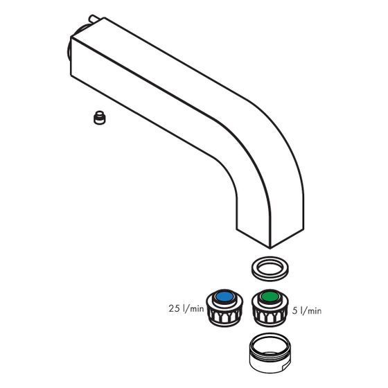 Hansgrohe AXOR Auslauf für Citterio 3-Loch Waschtischarmatur Wand 240mm, Chrom, 97239000