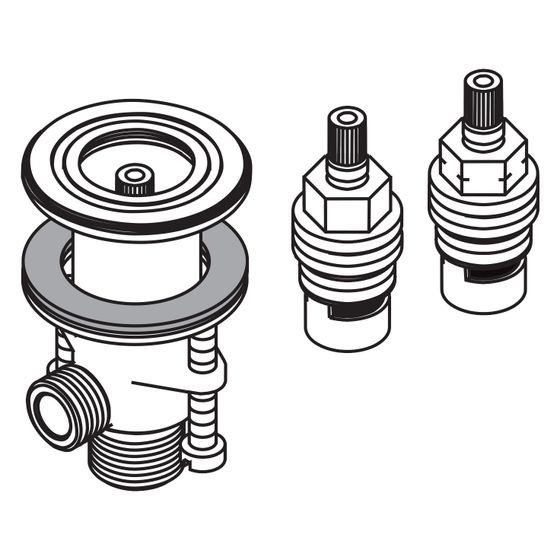 Hansgrohe AXOR Absperrventil für 3-Loch Waschtischarmatur, 97357000