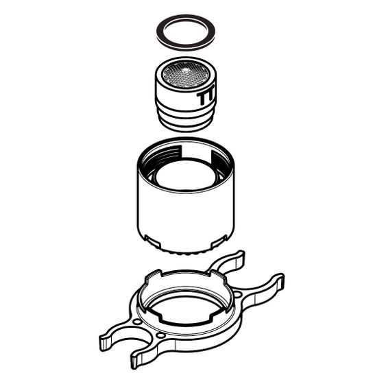 hansgrohe Strahlformer für Spültischmischer mit Ausziehbrause, Chrom