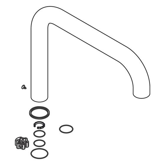 Hansgrohe Auslauf für Spültischmischer Allegra Uno, Chrom, 96514000