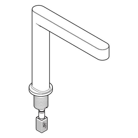 Hansgrohe Auslauf 110mm für Finoris 3-Loch Waschtischarmatur, Mattschwarz, 93971670
