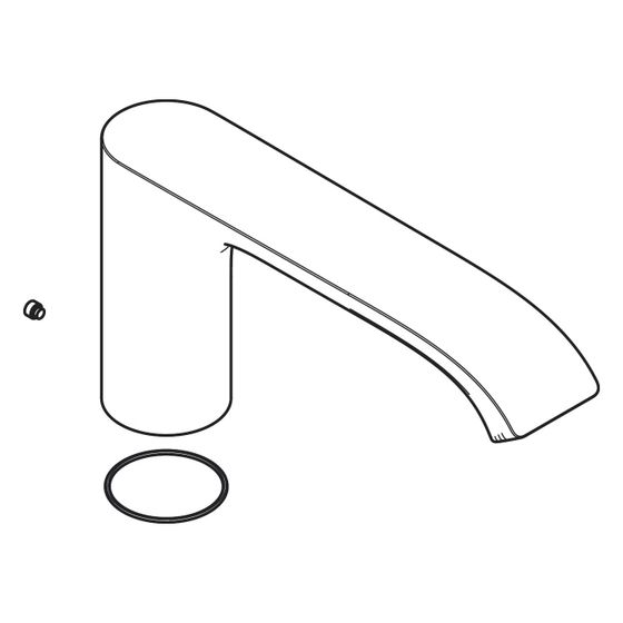 Hansgrohe Auslauf für Vivenis 4-Loch Wannenarmatur, Mattschwarz, 94312670