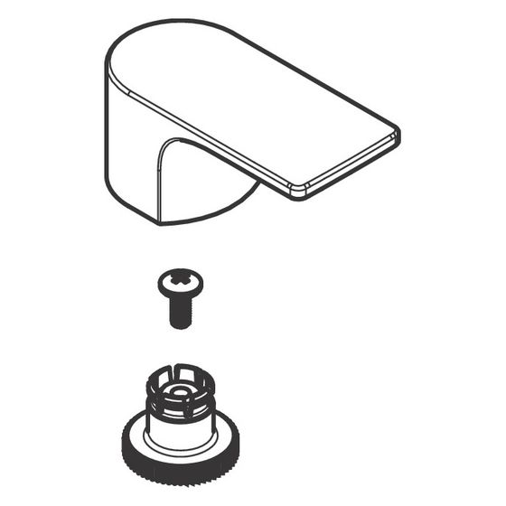 Hansgrohe Griff für Rebris E 2-Loch Wannenmischer Warmwasser, Chrom, 94738000