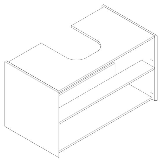 Hansgrohe Korpus Waschtischunterschrank 980x550mm, Schiefergrau Matt, 87650000