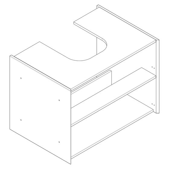 Hansgrohe Korpus Waschtischunterschrank 1570x550mm rechts, Schiefergrau Matt, 87675000