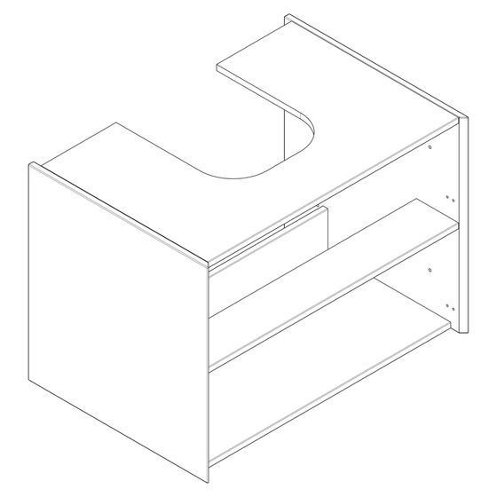 Hansgrohe Korpus Waschtischunterschrank 1570x550mm links, Sandbeige Matt, 87674000