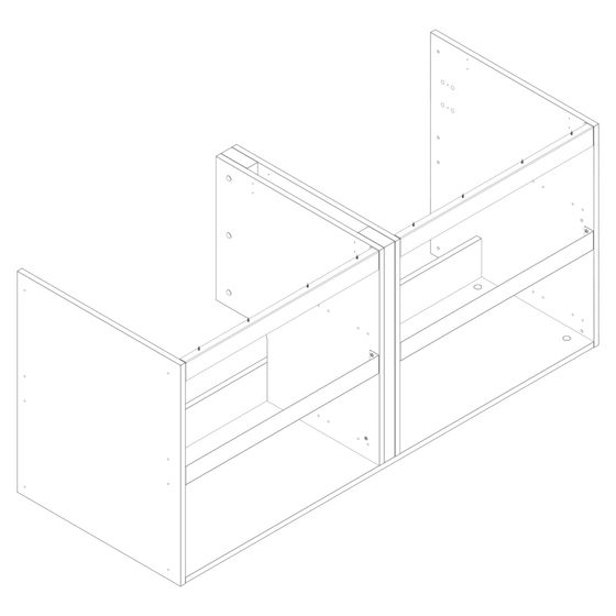 Hansgrohe Korpus für Xilesa, zwei Auszüge, 1375x470mm, 98043000