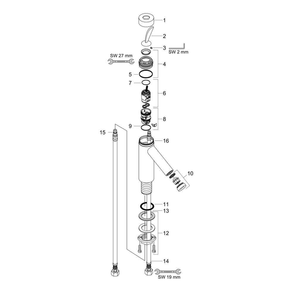 Hansgrohe AXOR Starck Classic Einhebel-Waschtischmischer 70mm, 5l/min, Ablaufgarnit... HANSGROHE-10018000 4011097329406 (Abb. 2)