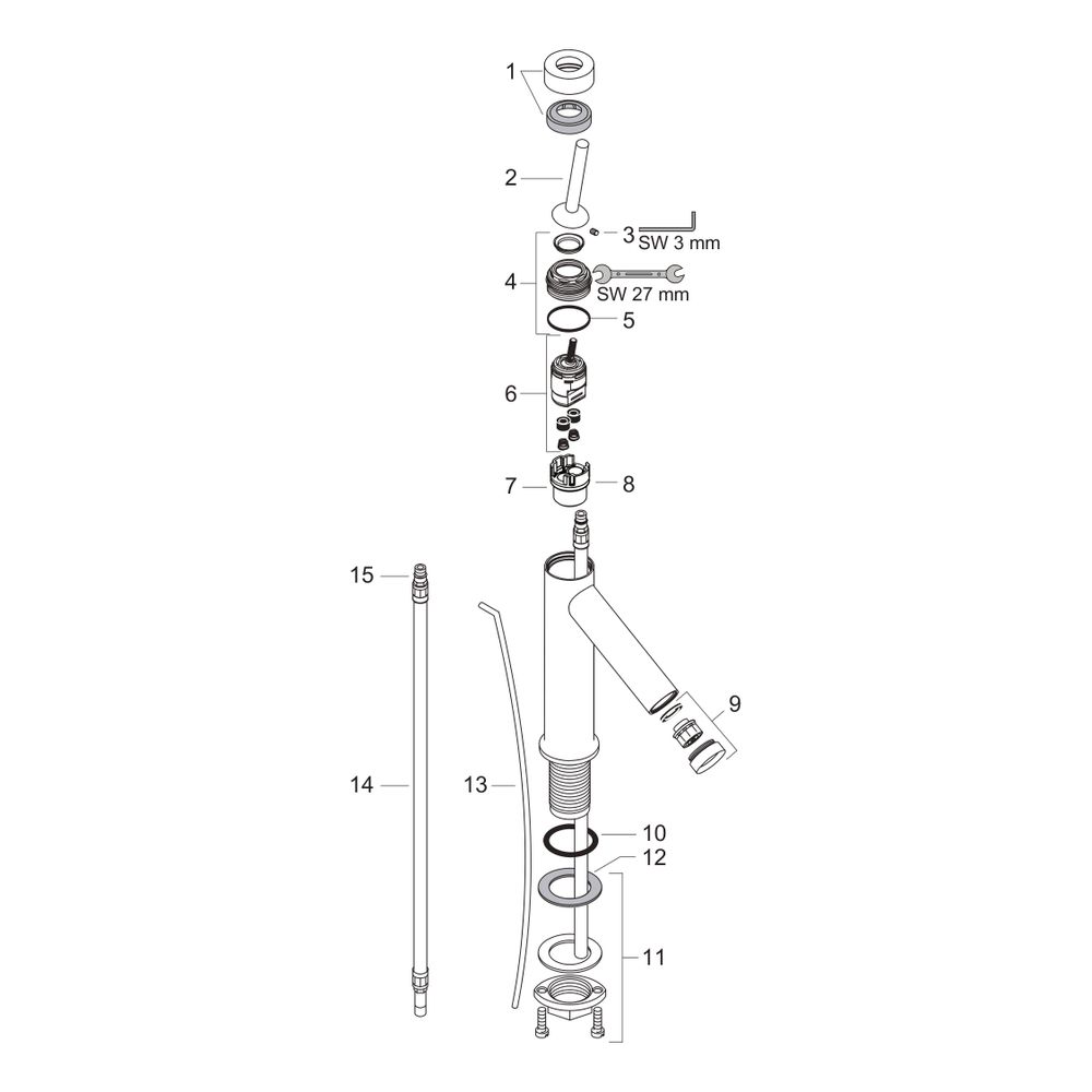 Hansgrohe AXOR Starck Einhebel-Waschtischmischer 70mm, 5l/min, Pin-Griff für Handwa... HANSGROHE-10116000 4011097436722 (Abb. 2)