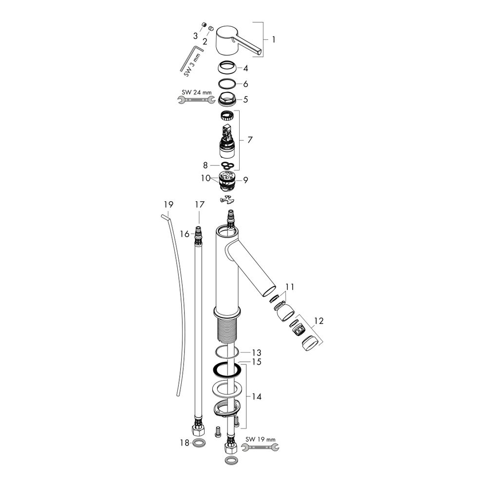 Hansgrohe AXOR Starck Einhebel-Bidetmischer, 7,5l/min, Hebelgriff, Zugstangen-Ablau... HANSGROHE-10214000 4011097785103 (Abb. 2)