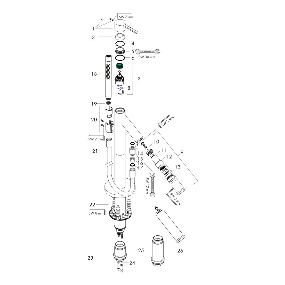 Hansgrohe AXOR Starck Einhebel-Wannenmischer bodenstehend, 18l/min, Hebelgriff, Chr... HANSGROHE-10455000 4011097815862 (Abb. 2)