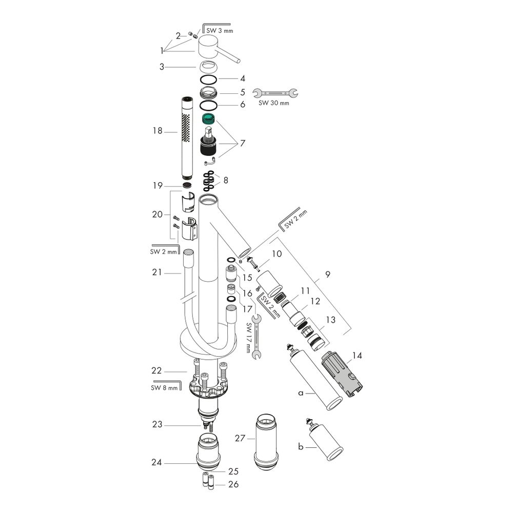 Hansgrohe AXOR Starck Einhebel-Wannenmischer bodenstehend, 18l/min, Pin-Griff, Chro... HANSGROHE-10456000 4011097436869 (Abb. 2)