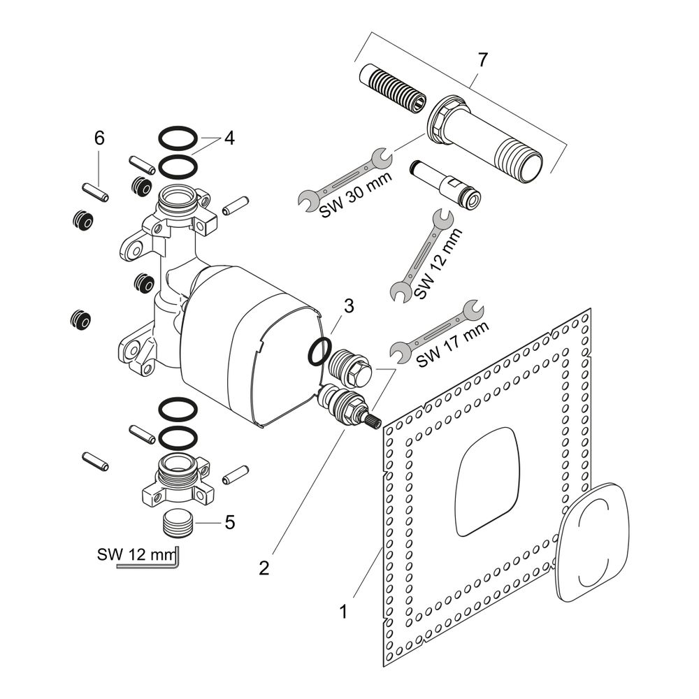 Hansgrohe AXOR ShowerSolutions Grundkörper für Handbrausemodul 120x120mm Unterputz,... HANSGROHE-10650180 4011097594309 (Abb. 5)