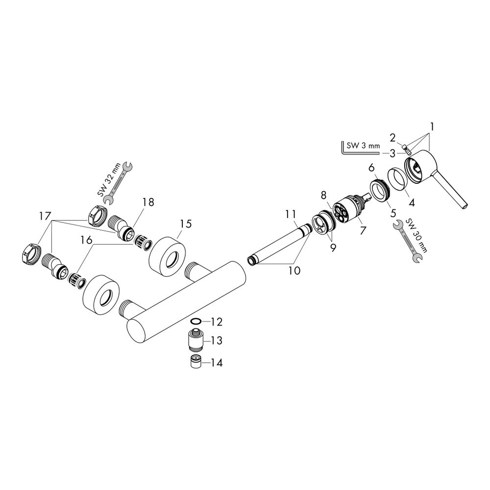 Hansgrohe AXOR Starck Einhebel-Brausemischer Aufputz, 28l/min, Hebelgriff, Chrom... HANSGROHE-10665000 4011097815817 (Abb. 2)