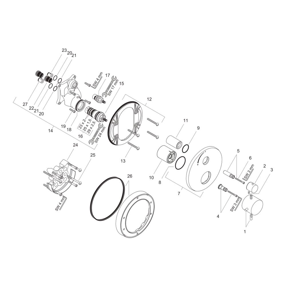 Hansgrohe AXOR Starck Thermostat Unterputz, 25l/min, Absperrventil, Chrom... HANSGROHE-10700000 4011097338040 (Abb. 2)