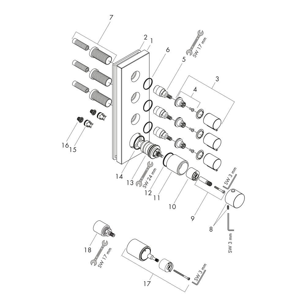 Hansgrohe AXOR ShowerSolutions Thermostatmodul 360x120mm, Unterputz, 59l/min, eckig... HANSGROHE-10751950 4011097863528 (Abb. 2)