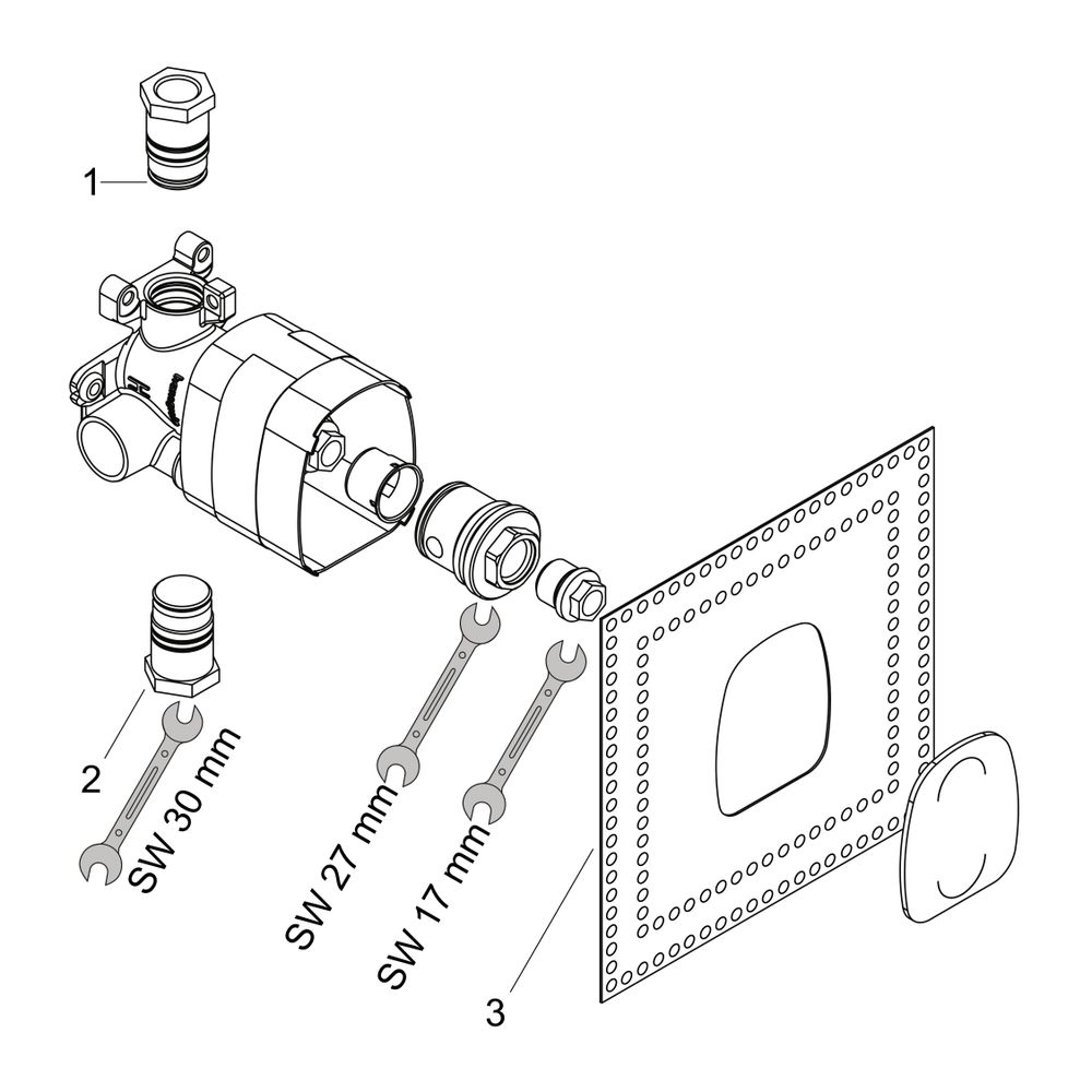 Hansgrohe AXOR ShowerSolutions Grundkörper für Thermostatmodul 120x120mm Unterputz,... HANSGROHE-10754180 4011097625690 (Abb. 5)