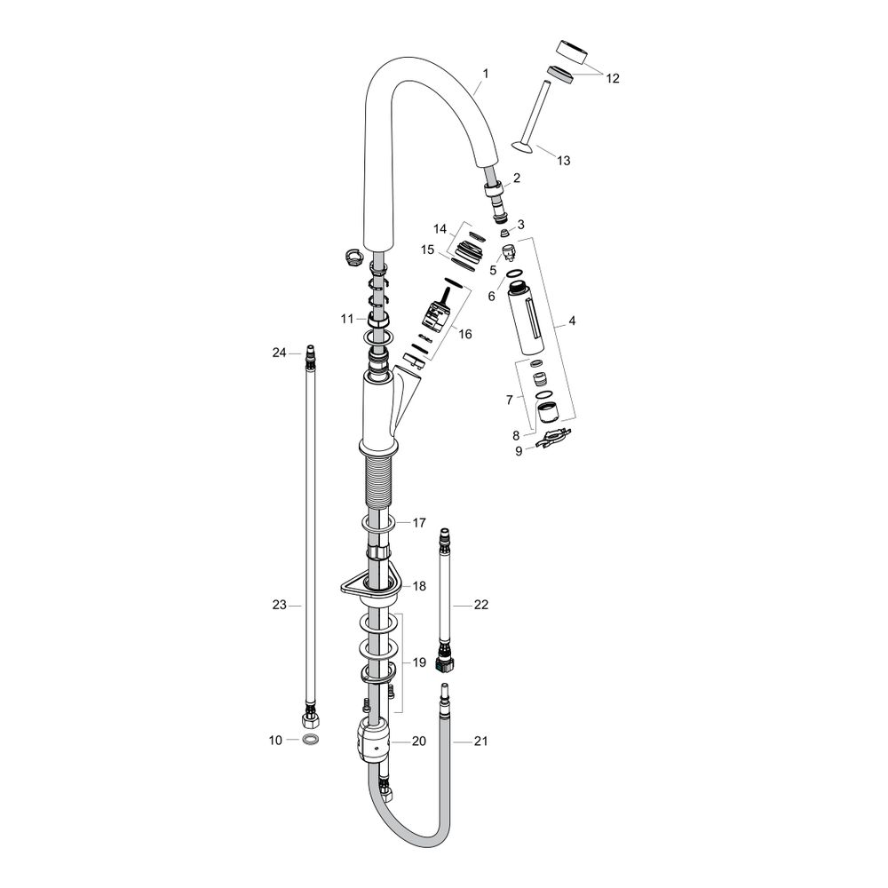 Hansgrohe AXOR Starck Einhebel-Küchenmischer, Ausziehbrause, ComfortZone 270, Edels... HANSGROHE-10821800 4011097688572 (Abb. 3)