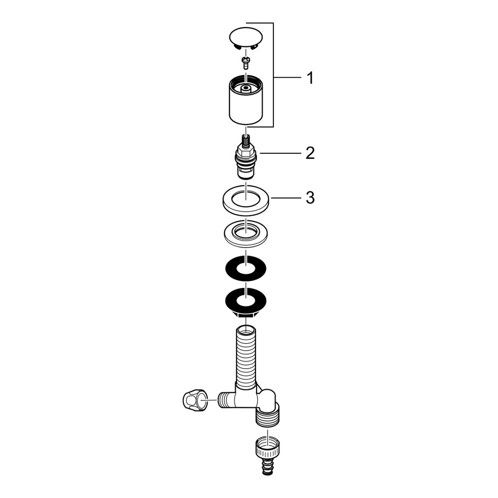 Hansgrohe AXOR Küchen-Geräteabsperrventil, DN 15, G 1/2" x G 3/4", Edelstahl Finish... HANSGROHE-10823800 4011097694566 (Abb. 2)