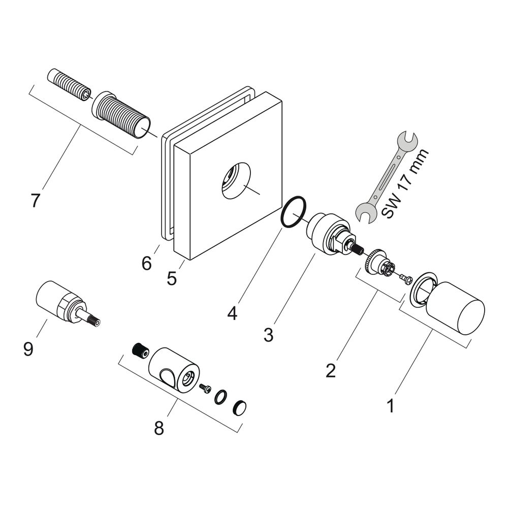 Hansgrohe AXOR ShowerSolutions Absperrventil 120x120mm, Unterputz eckig, DN 15/DN 2... HANSGROHE-10972000 4011097594316 (Abb. 3)