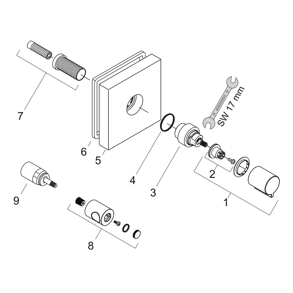 Hansgrohe AXOR ShowerSolutions Absperrventil 120x120mm, Unterputz eckig, DN 15/DN 2... HANSGROHE-10972140 4011097865621 (Abb. 2)