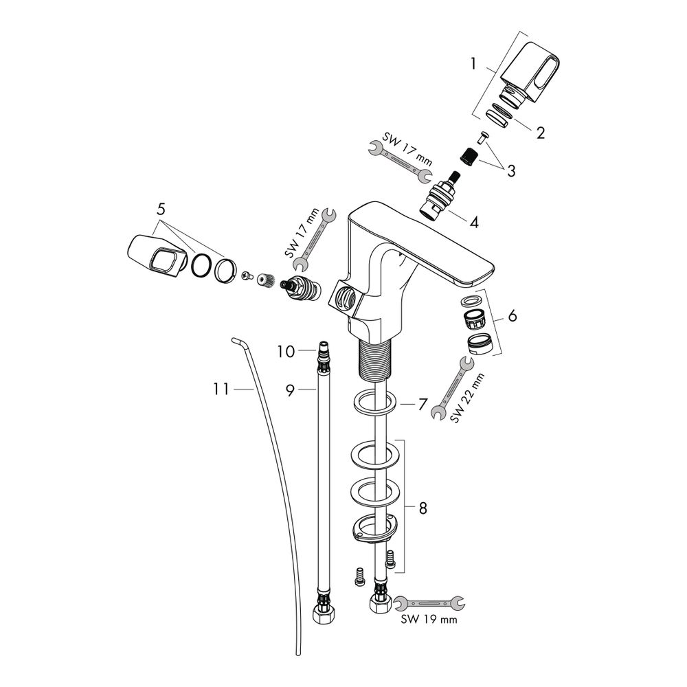 Hansgrohe AXOR Urquiola 2-Griff Waschtischarmatur 120mm, 5l/min, Zugstangen-Ablaufg... HANSGROHE-11024000 4011097634340 (Abb. 2)