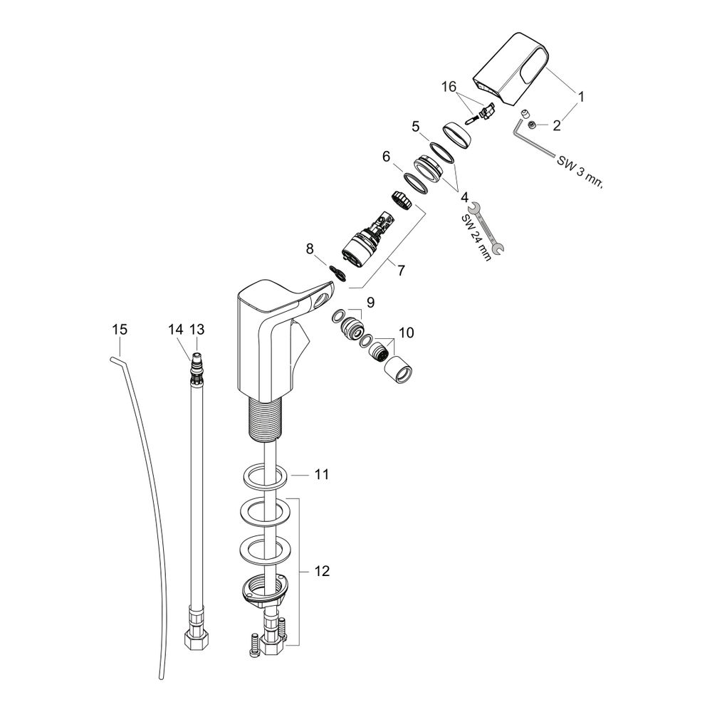 Hansgrohe AXOR Urquiola Einhebel-Bidetmischer, 7,2l/min, Zugstangen-Ablaufgarnitur,... HANSGROHE-11220000 4011097598574 (Abb. 2)