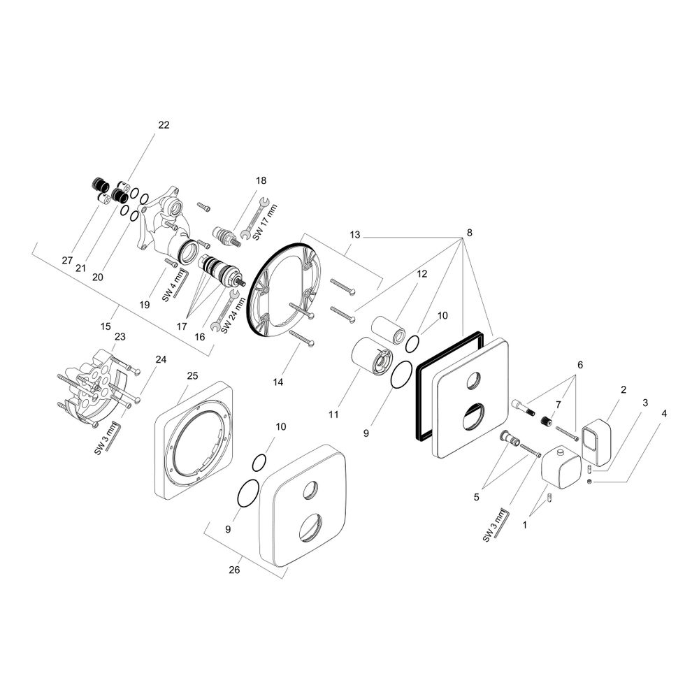 Hansgrohe AXOR Urquiola Thermostat Unterputz, 26l/min, Absperrventil, Chrom... HANSGROHE-11732000 4011097597546 (Abb. 2)