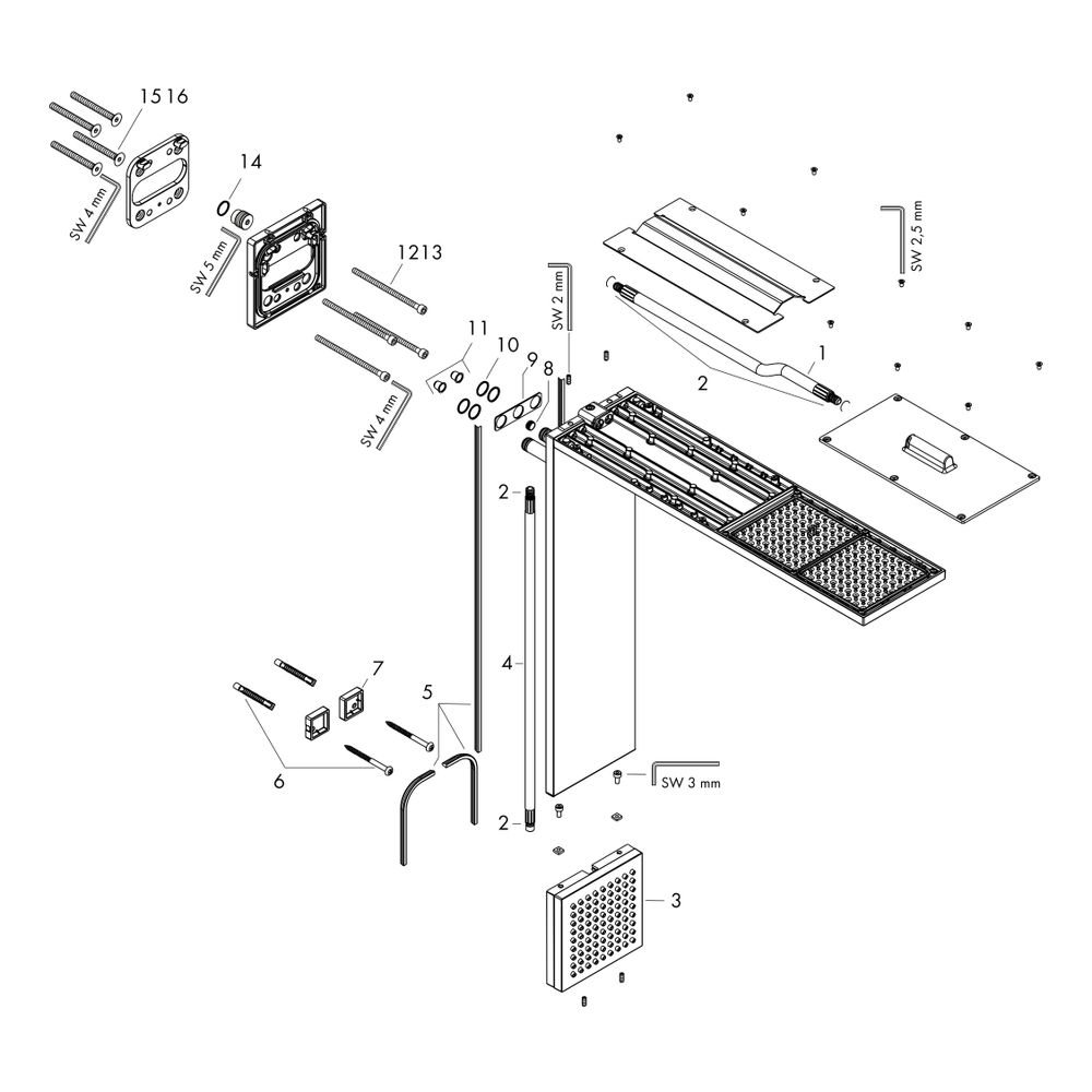 Hansgrohe AXOR ShowerComposition Brausenmodul, 17l/min, 110x220mm, 1jet, Schulterbr... HANSGROHE-12593820 4059625499719 (Abb. 2)