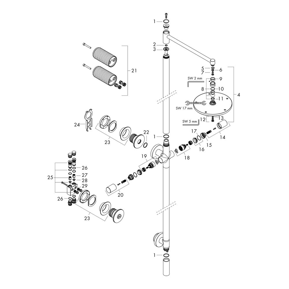 Hansgrohe AXOR Starck Nature Duschsäule, Kopfbrause 240mm, 1jet, ohne Handbrause, D... HANSGROHE-12671140 4059625435083 (Abb. 2)