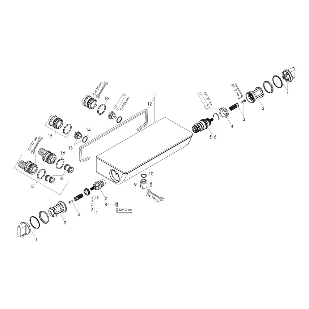 hansgrohe Ecostat Select Brausethermostat Aufputz Renovation, Chrom... HANSGROHE-13111000 4011097754161 (Abb. 2)