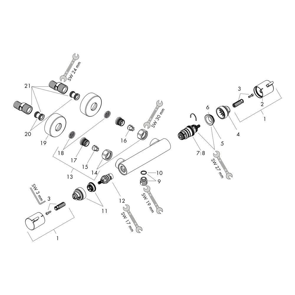 hansgrohe Ecostat Comfort Brausethermostat Aufputz DN 15, Schwarz/Chrom gebürstet... HANSGROHE-13116340 4059625229835 (Abb. 2)