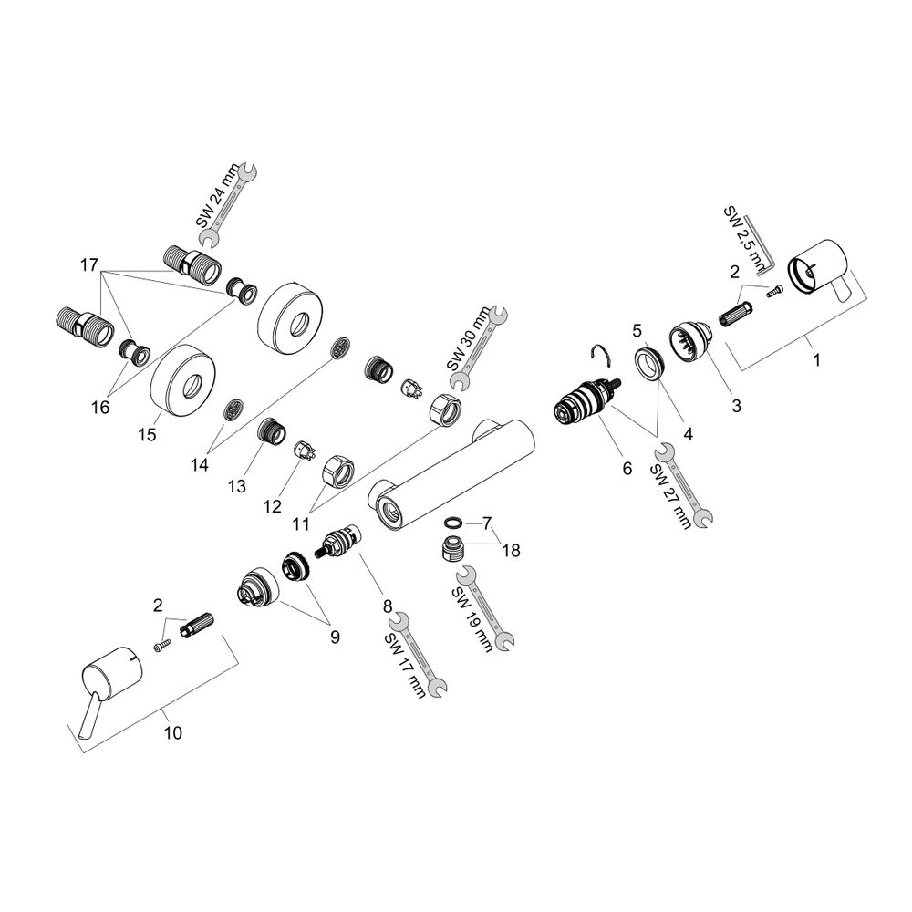 hansgrohe Ecostat Comfort Brausethermostat Care Aufputz mit extra langen Griffen, C... HANSGROHE-13117000 4011097678863 (Abb. 2)