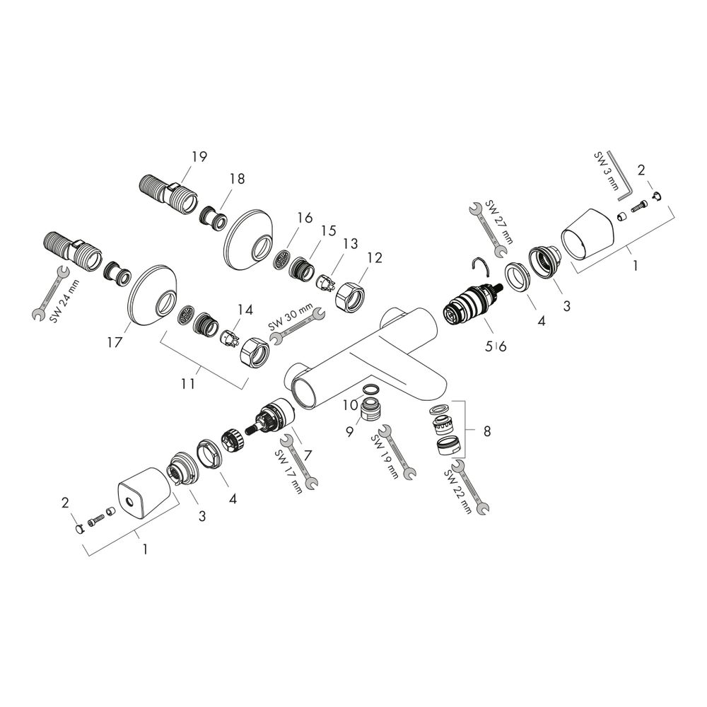 hansgrohe Ecostat universal Wannenthermostat Aufputz DN 15, Chrom... HANSGROHE-13123000 4011097739229 (Abb. 2)