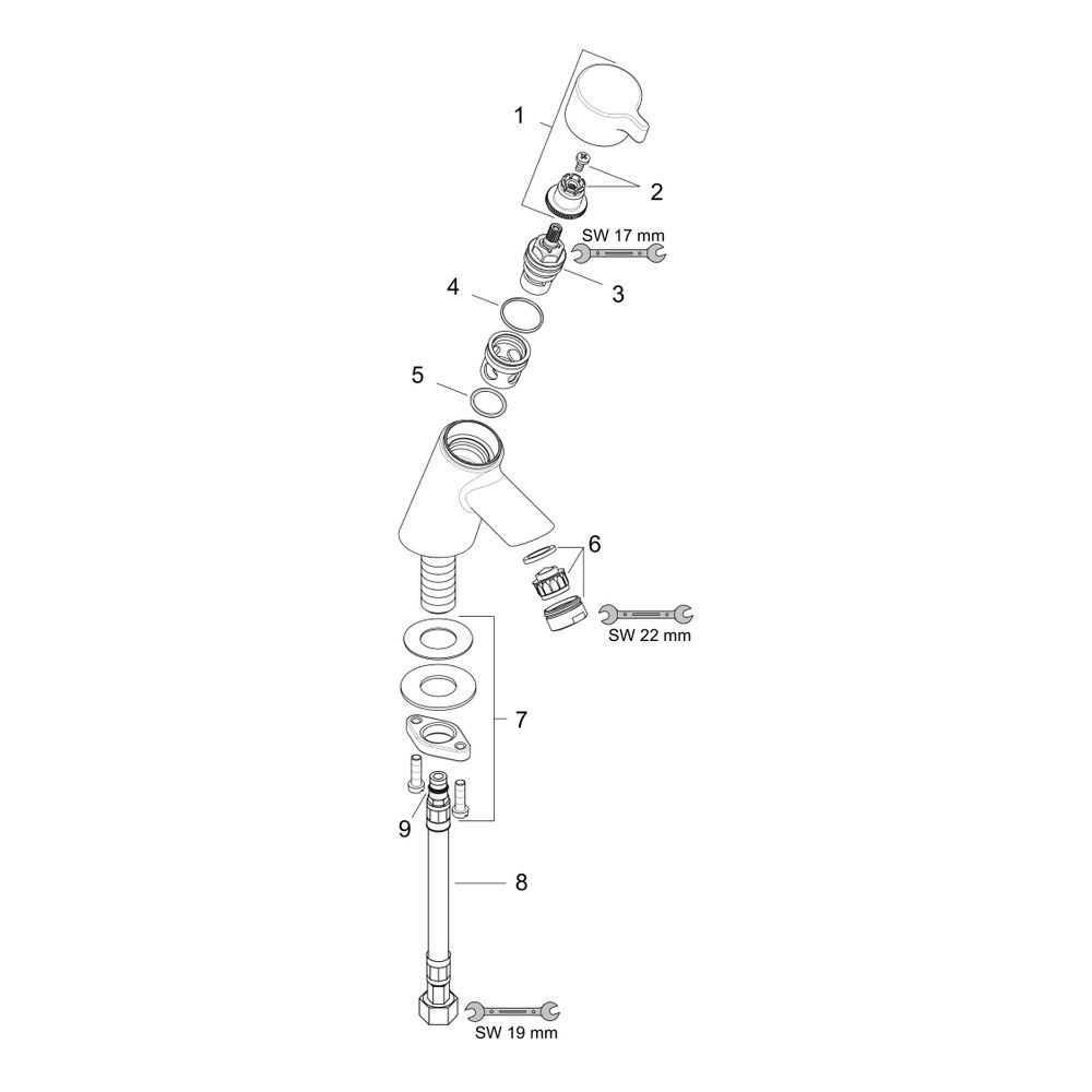 hansgrohe Talis S Standventil 40 Chrom für Kaltwasser oder vorgemischtes Wasser ohn... HANSGROHE-13132000 4011097526058 (Abb. 2)