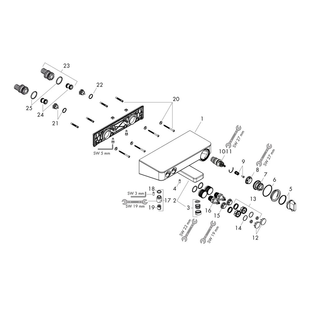 hansgrohe ShowerTablet Select Wannenthermostat 300 Aufputz DN 15, Weiß/Chrom... HANSGROHE-13151400 4011097717029 (Abb. 3)