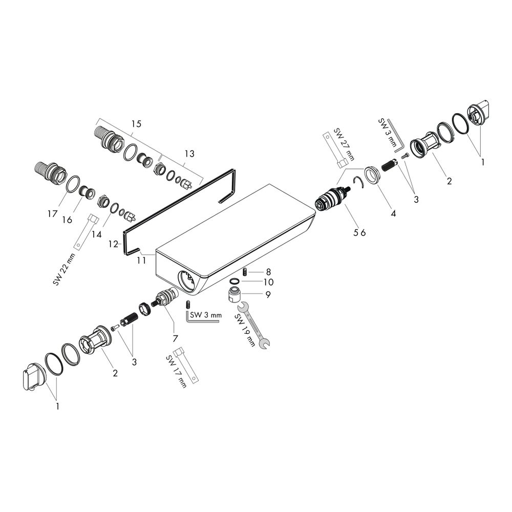 hansgrohe Ecostat Select Brausethermostat Aufputz DN 15, Chrom... HANSGROHE-13161000 4011097661315 (Abb. 2)